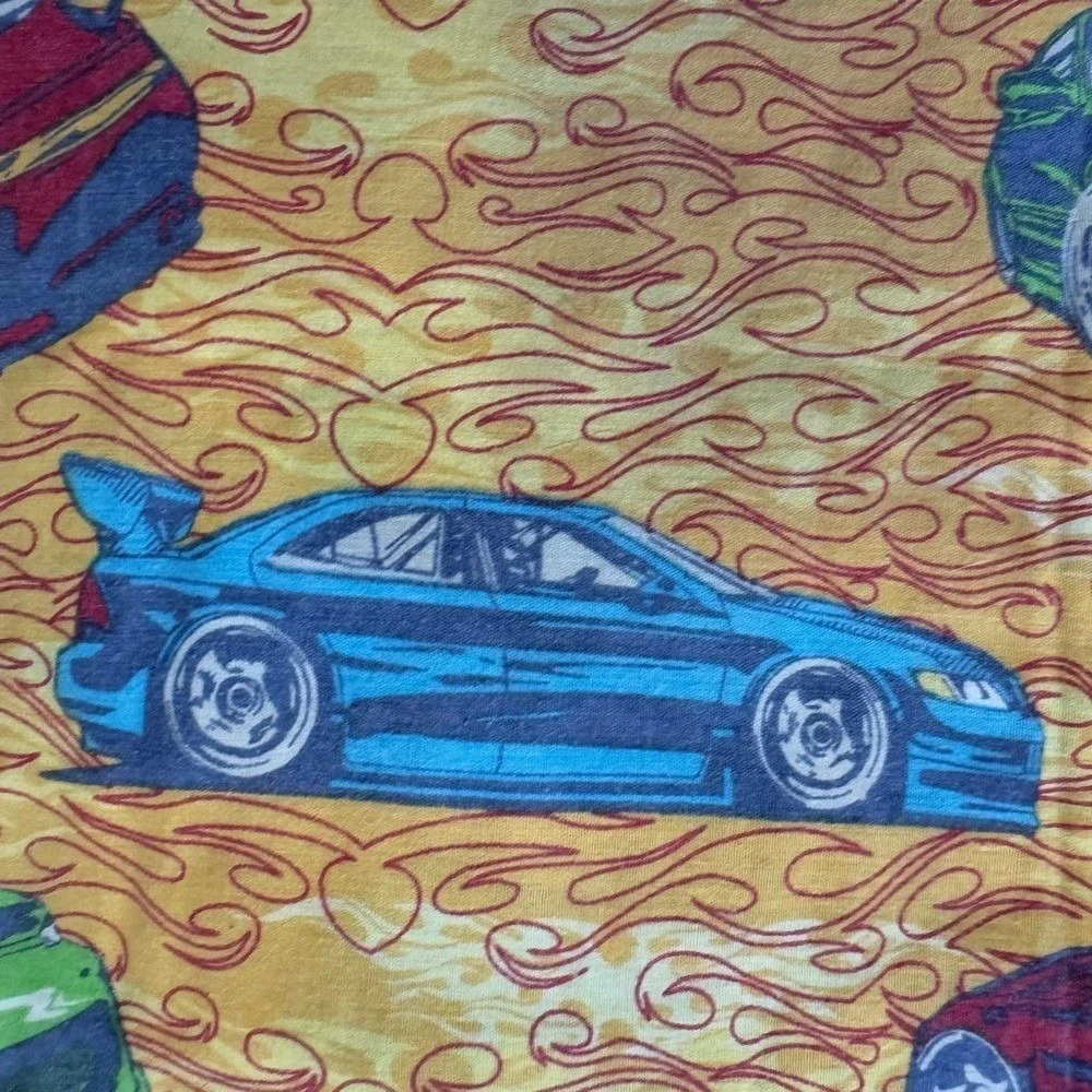 Hot Wheels Flat Sheet Yellow Flames Car Kid Automobile Play Bedroom Twin Linens